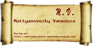 Mattyasovszky Vanessza névjegykártya